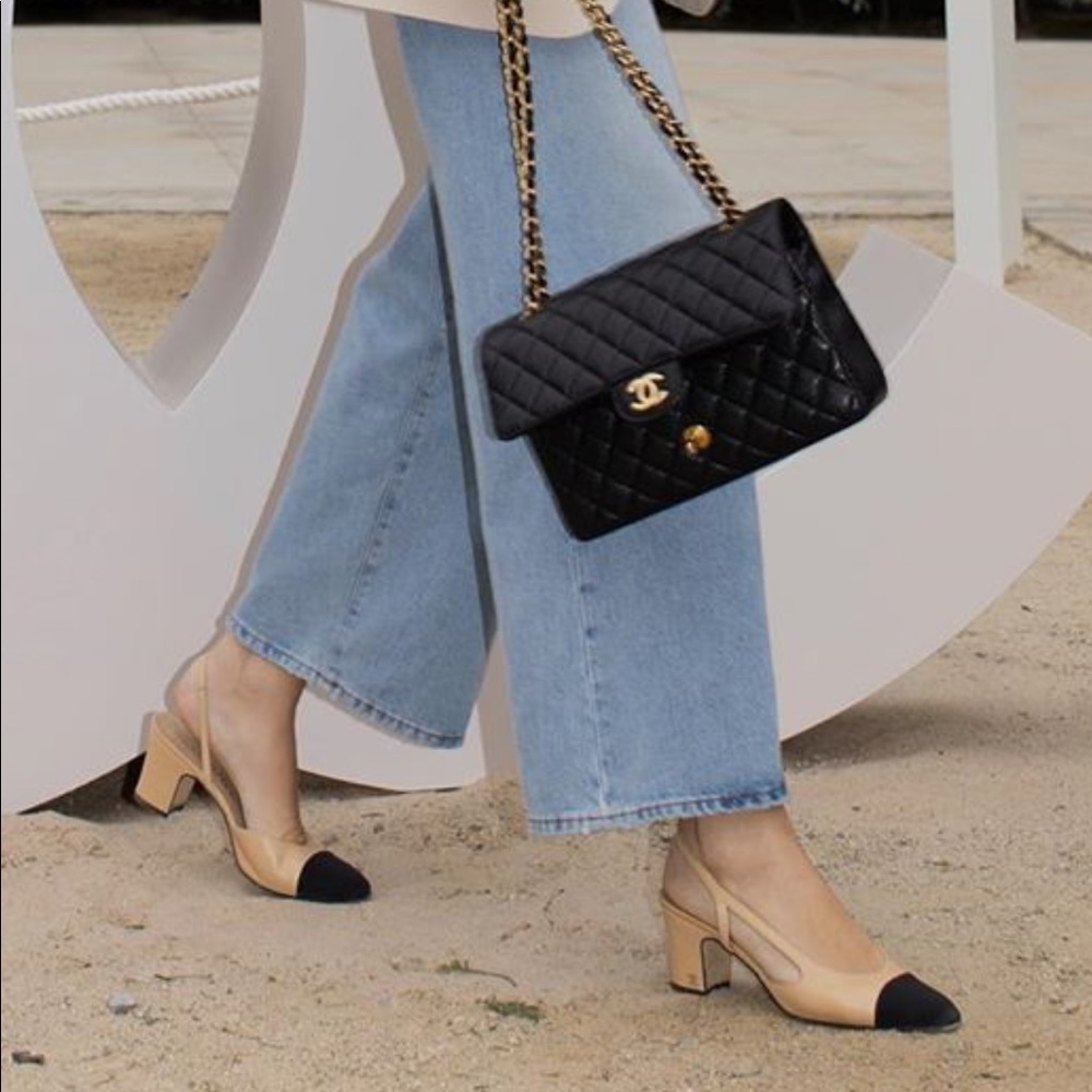 Chanel slingback heel “coco halter” black